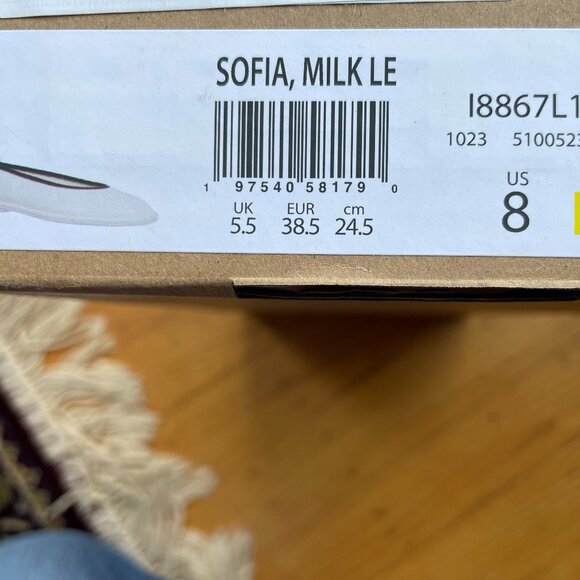 Never worn Vince Ballet Flats, size 8, white calf leather with black trim. - Picture 6 of 6